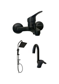Resim Armour Armatür Siyah Banyo Batarya Seti 