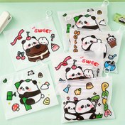 Resim Rastgele 5 Adet Sevimli Panda Serisi Fermuarlı Dosya Çantası, Yarı Şeffaf Su Geçirmez Kırtasiye Organizer - Pratik Okul ve Ofis Hediye Seti 