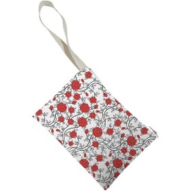 Resim Unisex Lale Desenli Portföy Clutch Çanta Çok Renkli 