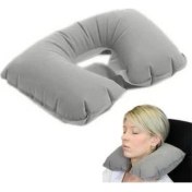 Resim Şişme Seyahat Yastığı Gri Lacivert 