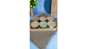 Resim Mediterian 13 Parça Mermer Desenli Cam Kahvaltılık Takımı, Çok Renkli, Şık ve Dayanıklı Set 