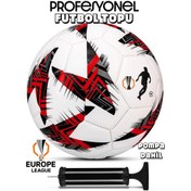 Resim Telvesse Futbol Topu Europe Ligi Pompalı Set Dayanıklı Sert Zemin Halı Saha Futbol Topu Kırmızı 100 Kırmızı 