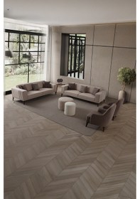 Resim Regnar 3+3+1+1 Koltuk Takımı Sütlü Kahve + Kahverengi Sütlü Kahve-kahverengi 