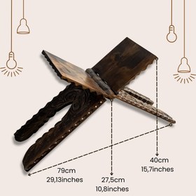 Resim Ahşap Rahle - Sedir Ağacı El İşi Okuma Standı 