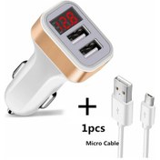 Resim Geumxl Araç Şarj Cihazı 2.1a Çift Usb+c Hızlı Şarj Adaptörü Dijital Ekranlı Samsung Uyumlu Budistribütör Garantili 