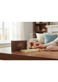 Resim Lüks Ahşap Kutulu Türkiye Logolu Premium Domino Seti 28 Parça 6 Çift Aile Oyunu Yeni Yıl Hediyesi -b 