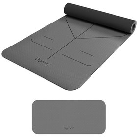 Resim Gymo Hizalamalı 6mm Tpe Yoga Matı Pilates Minderi Diz Dirsek Koruyucu Matlı Set Gri Gri 