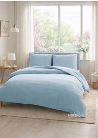Resim More Home Çift Kişilik Yorgan Kılıfı + Yastık Kılıfı Mavi 