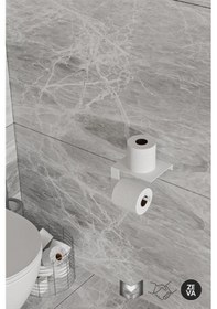 Resim Beyaz Tuvalet Kağıtlığı - Dayanıklı Banyo & Tuvalet Düzenleyici 