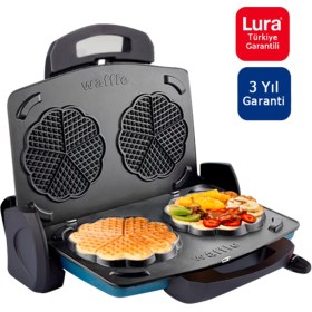 Resim Gri Renkli Waffle ve Tost Makinesi, Şık ve Pratik Tasarım 