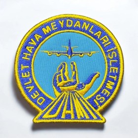 Resim Ex Patch Devlet Hava Meydanları Işletmesi Nakış Patch - 9x9 Cm 