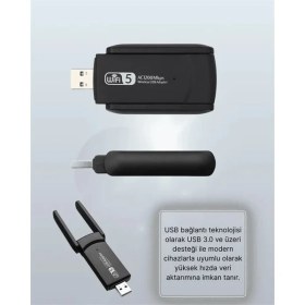 Resim Die Grup Yüksek Hızlı 1200 Mbps Çift Bant USB Wifi Adaptör - Güçlü Sinyal, Geniş Uyumluluk 