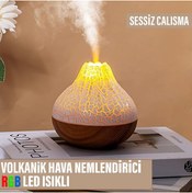 Resim EXENAR Hava Nemlendirici Buhar Makinası Led Işıklı Volkanik Alev 