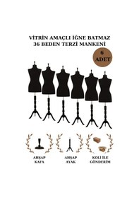 Resim 6 Adet Vitrin Amaçlı 36 Beden Terzi Vitrin Mankeni İğne Batmaz S 