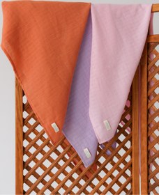 Resim elibaby 3’lü %100 Organik Pamuk Müslin Örtü Seti Unisex (PUDRA PEMBE, LAVANTA, TARÇİN 3 ADET 75x85 CM) 