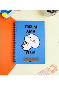 Resim Kişiye Özel Tokum Ama Yerim Tasarımlı Konuşan Ajanda Mavi 