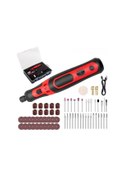 Resim Ximistore9 3 Hızlı Usb Şarjlı Mini Roter Aleti, 63 Aksesuarlı Taşlama-ütüleme Seti, Ev Projeleri Ve El İşleri İçin Siyah-kırmızı 