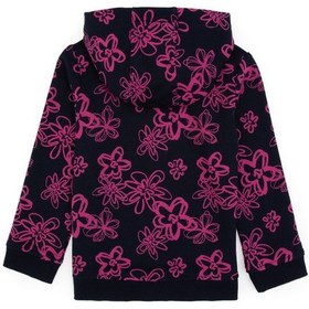 Resim U.S. Polo Assn. Kız Çocuk Lacivert Kapüşonlu Fermuarlı Çiçek Desenli Sweatshirt 50317959-VR033 