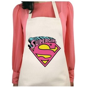 Resim Supergirl Süper Kadın Baskılı Su İtici Özellikli Mutfak Önlüğü 