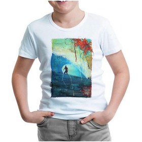 Resim Summer - Surf Ve Dalgalar Beyaz Çocuk Tshirt 