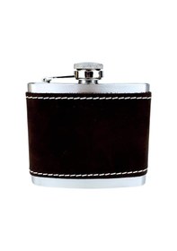 Resim Perlotus 5 Oz 150 Cc Koyu Kahverengi El Yapımı Crazy Deri Kılıflı Çelik Viski Cep Matarası Kahverengi 