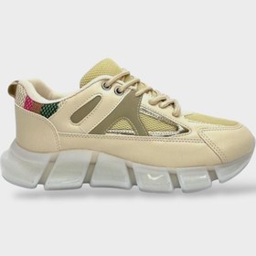 Resim Liger Şeffaf Yüksek Taban Kadın Sneaker Spor Ayakkabı BEJ 