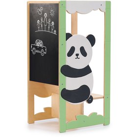 Resim Panda Learning Tower | Montessori Kitchen Helper & Convertible Toddler Table - Soft Meadow / Tower only / Yes 