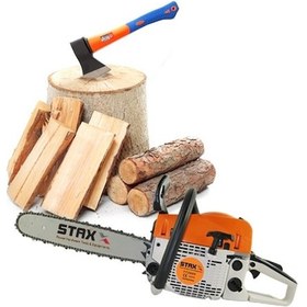 Resim Staxx Tt-58cc Benzinli Testere Ağaç Odun Dal Kesme Balta 