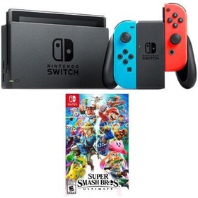 Resim Switch Renkli Mavi Kırmızı + Super Smash Bros Ultimate Oyun 