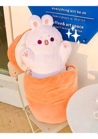 Resim Havuç İçinde Tavşan Peluş Oyuncak Çantalı Tavşan Peluş 30cm Uyku Arkadaşı Çok Renkli 
