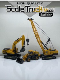 Resim Eğitici İş Makineleri Vinç Dozer Kepçe 3 Lü Set Oyuncak 