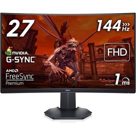 Resim Dell S2721HGFA 27 inç 144Hz 1ms (HDMI + Display) Asansör G-SYNC Curved FHD Gaming Monitör S2721HGFA