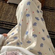 Resim Kadınlar İçin Sevimli Fil Desen Uyku Pantolonu - Yumuşak Pastel Mavi & Pink Renklerde, Tüm Sezonlar Çok Rahat Esnemeyan Ev Kıyafeti, Şık ve Konforlu Günlük ile Gece Giysisi (Elde ykanabilir), Yetişkin Bay Fashion Eşofman Altı, Șeker Dizayn Hırka Takımın Baskısız Parça 