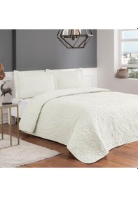 Resim Taç Gala Yatak Örtüsü Tek Kişilik Ekru 