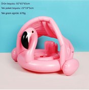 Resim Bebek Ve Çocuklar İçin Tenteli Yüzme Simidi-flamingo Pembe 