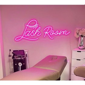 Resim Lash Room Yazılı Ve Şekilli Neon Tabela Pembe 