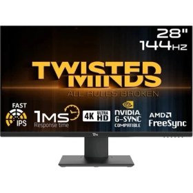 Resim Twısted Mınds 28 TM28EUI UHD 4K 144Hz 1ms HDMI Dp Gsync Ps/xbox Rgb IPS Gaming Monitör 