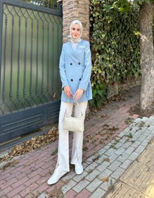 Resim Yan Bağlamalı Ceket - Somon / M 