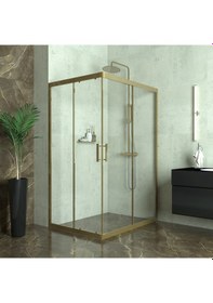 Resim Tekno Duş Bronze Rigel 6mm Şeffaf Cam Dikdörgen Duşakabin. Şeffaf 