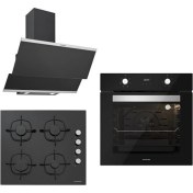 Resim Silverline Ankastre Set Siyah (Digital Turbo Fırın) 