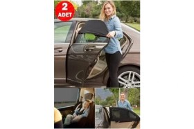 Resim 2 Adet Oto Yan Cam Perdesi Araba Arka Güneşlik Araç Anne Bebek Çocuk Perde Arka Koltuk Emzirme Örtü 