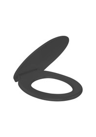 Resim Rona Siyah Tisa Thermoplast Standart Klozet Kapağı (Üstten Monte) 