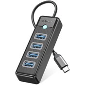 Resim Orico Type-c To Usb-a 3.0 4 Portlu Ultra Slim Usb Çoklayıcı Hub Siyah 