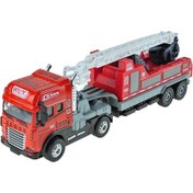 Resim Tırı Metal Tır 25 Cm Oyuncak İtfaiyekurtarma Tırı Sürtmeli 