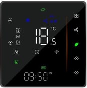 Resim Geeksen Akıllı Wifi Oda Termostatı - Klima Kontrolü İçin Programlanabilir Dokunmatik Ekran Bac-006-aw, Siyah 