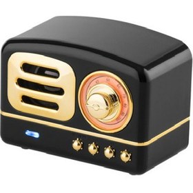 Resim Retro Bluetooth Kablosuz Mini Taşınabilir Hoparlör Stereo Surround Subwoofer Destek Tf Kart Fm USB Aux Andrıod / iPhone (Yurt Dışından) 