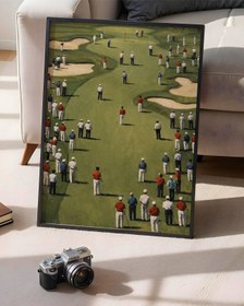 Resim Golf Crowd Poster - 30x40cm / Kırmızı 