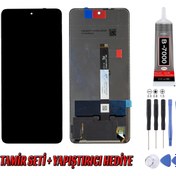 Resim Genos Xiaomi Mi 10 Lite Lcd Ekran Çıtasız Siyah Montaj Kiti Hediye 