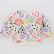 Resim Defacto Kız Bebek Kalp Desenli Bisiklet Yaka Sweatshirt B9764a524sper118 