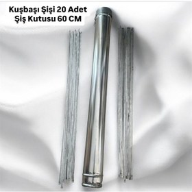 Resim Kuşbaşı Şişi 20 Adet Yassı 55 Cm - Şiş Kutusu 1 Adet,şiş Kabı 